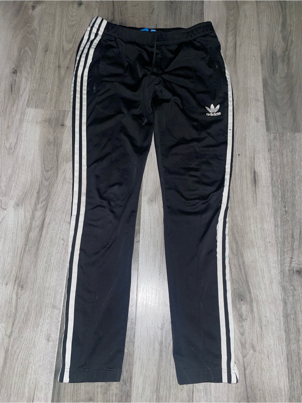 adidas Black Jogger Pants with White Side Stripes